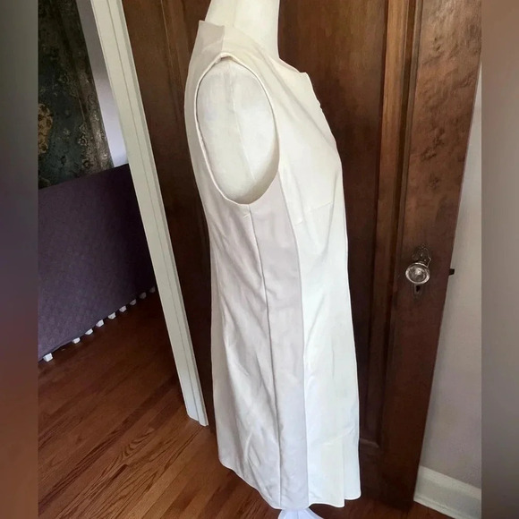 Akris Punto Neutral Sheath Midi Sleeveless Dress Women Size L - Picture 4 of 8